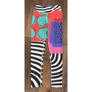 Loony legs London Women's Medium "Circus" Leggings Red/Purple/Green